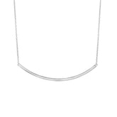 Silver Curved Thin Bar Necklace